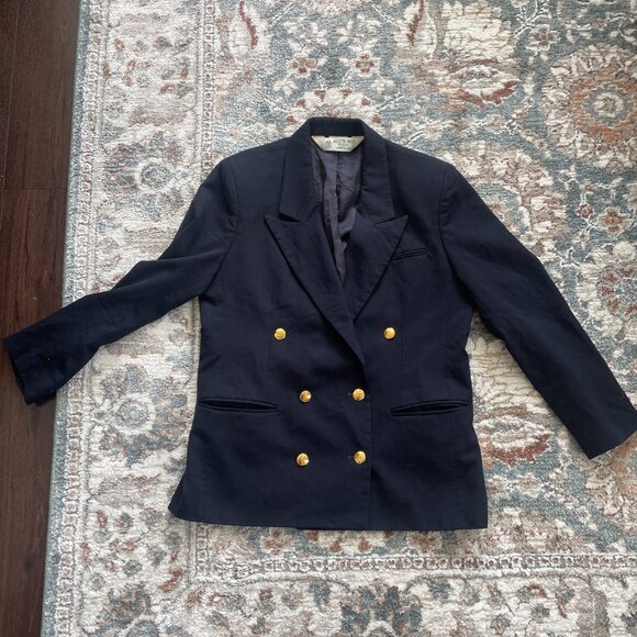 Vintage Austin Reed Navy Blazer Size 12P - Picture 1 of 7